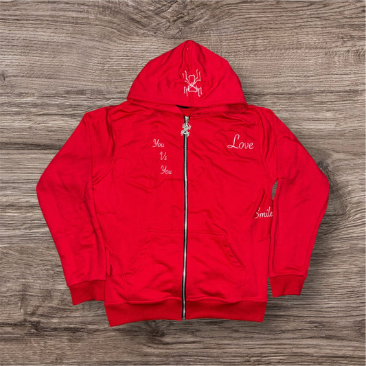 Red Patchy Hoodie